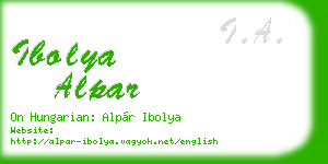 ibolya alpar business card